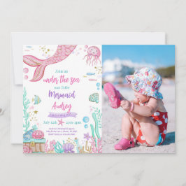 Invitation Petite Sirène 1er anniversaire Photo