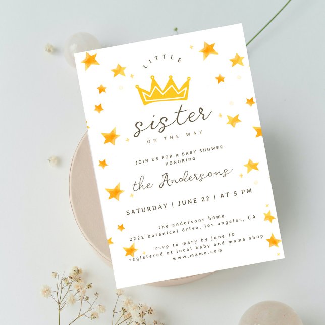 Invitation Petite Soeur Sur Le Chemin Boho Stars Baby shower (Créateur téléchargé)