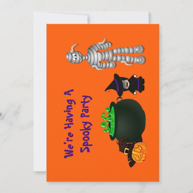 Invitation Petite sorcière et amis (Devant)