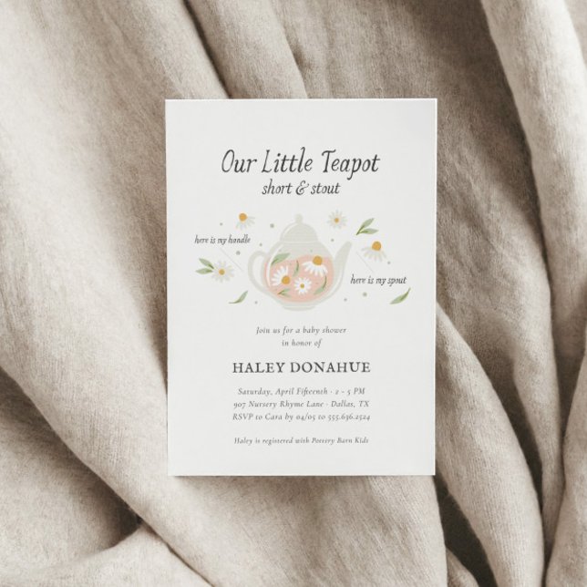 Invitation Petite théière Nursery Rhyme Storybook Baby shower (Créateur téléchargé)