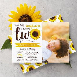 Invitation Petite tournesol 2e photo d'anniversaire