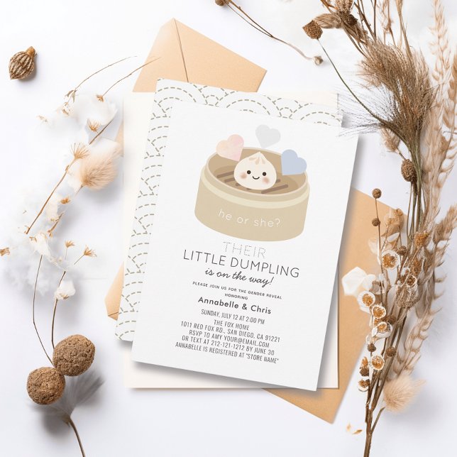 Invitation Petite vaisselle à vapeur Révélation de genre (Créateur téléchargé)