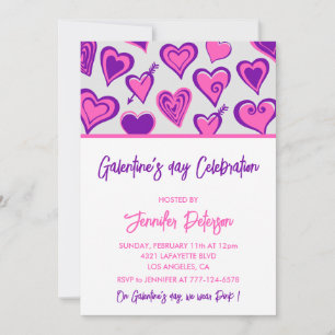 Invitation Petites amies de l'invitation de Galentine Purple 