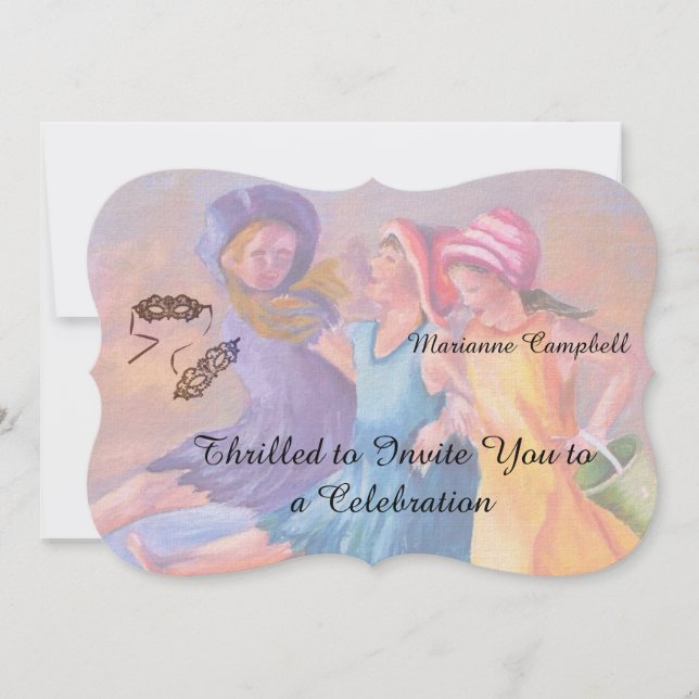 INVITATION PETITES AMIES DE PLAGE PERSONNALISABLES (Devant)