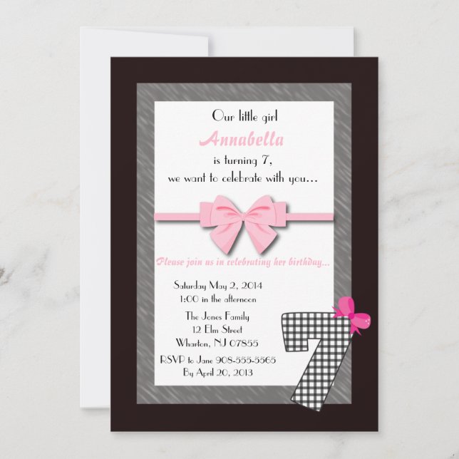 Invitation Petites filles 6e anniversaire (Devant)
