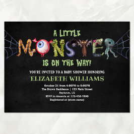 Invitation Petites Lettres Monster Baby shower Halloween