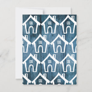 Invitation Petites maisons blanches sur le bois bleu Nous avo