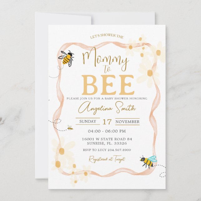 Invitation Petites Marguerites Être Baby shower Maman À Être (Devant)