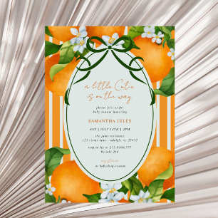 Invitation Petites Rayures Mignonnes Oranges Citronnées Baby