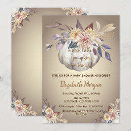 Invitation Petites serviettes, Fleurs, Baby shower d'automne