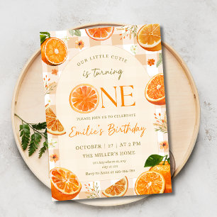 Invitation Petits agrumes d'anniversaire oranges jardin fruit
