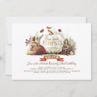 Petits animaux Citrouilles de bois d'automne Anniv