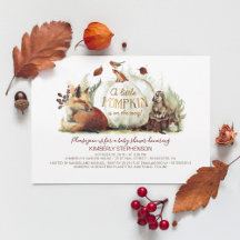 Petits animaux Citrouilles en bois Baby shower d'a