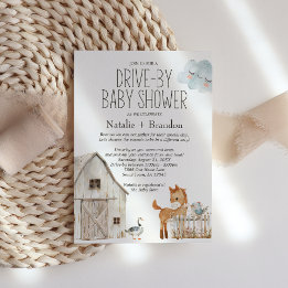 Invitation Petits animaux de pépinière de ferme Baby shower d