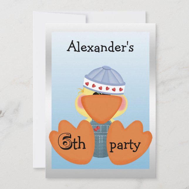 Invitation Petits canards, Coeurs d'amour et bateaux 6e anniv (Devant)