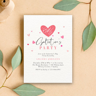 Invitation Petits cœurs mignons tendance Saint-Valentin