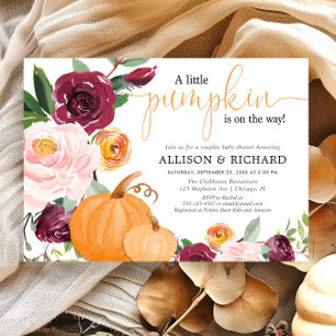 Invitation Petits couples citrouilles baby shower