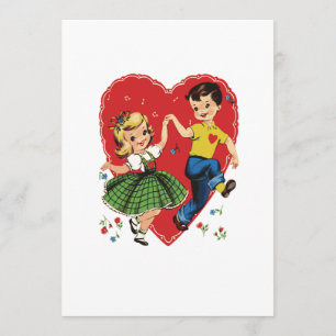 Invitation Petits enfants vintages Valentine