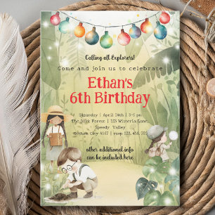 Invitation Petits explorateurs anniversaire de enfant