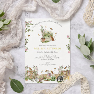 Invitation Petits Merveilles Baby Shower de Jardin de Print