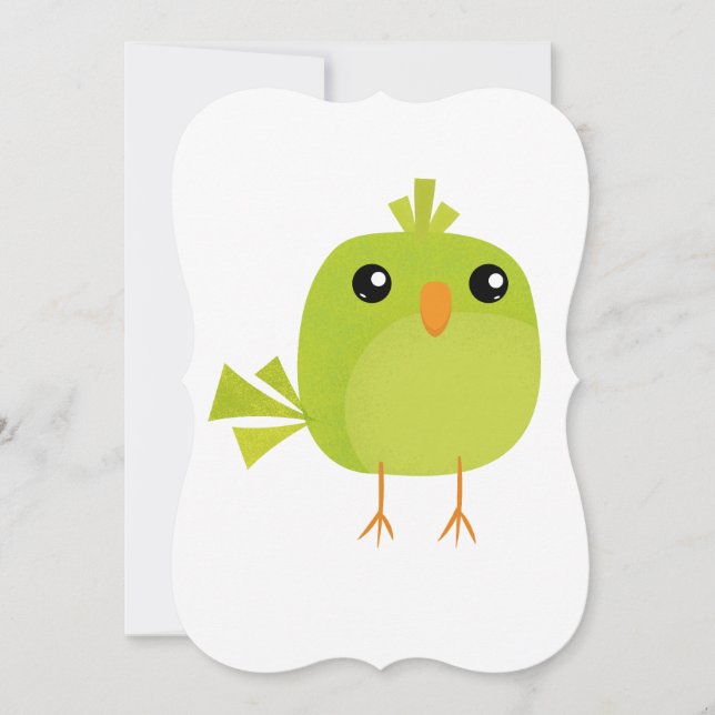 Invitation Petits oiseaux mignons (Devant)