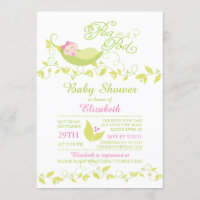 Petits Pois Dans Une Pod Girls Baby shower Invitat