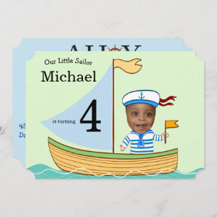 Invitation Petits Sailor Nautical Boys Anniversaire