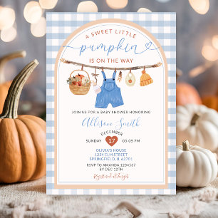 Invitation Petits vêtements Citrouilles Automne En vichy Baby