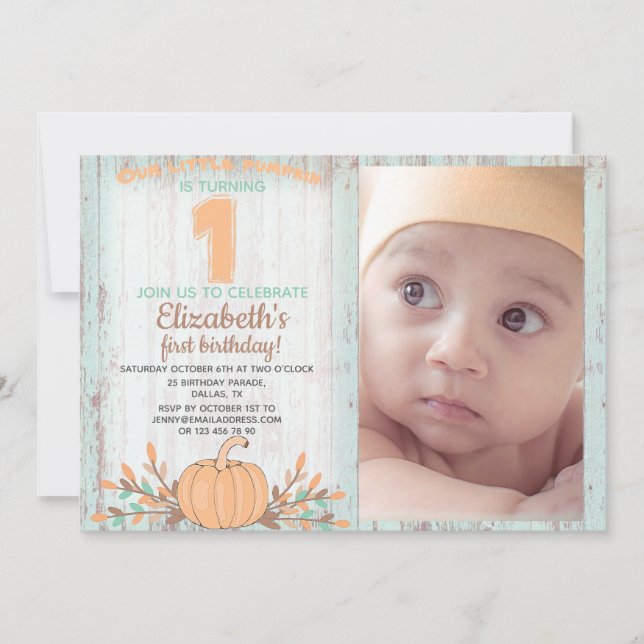 Invitation Peu d'anniversaire rustique d'automne de (Devant)