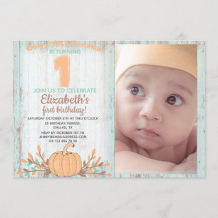 Invitation Peu d'anniversaire rustique d'automne de