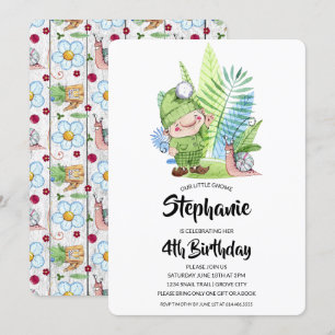 Invitation Peu d'invitation d'anniversaire de gnome