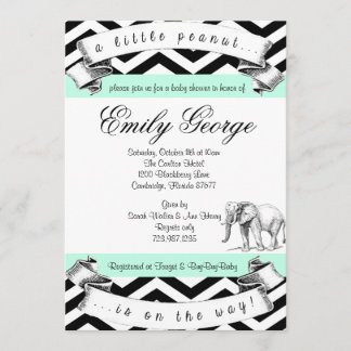 Invitation Peu d'invitation de baby shower d'éléphant