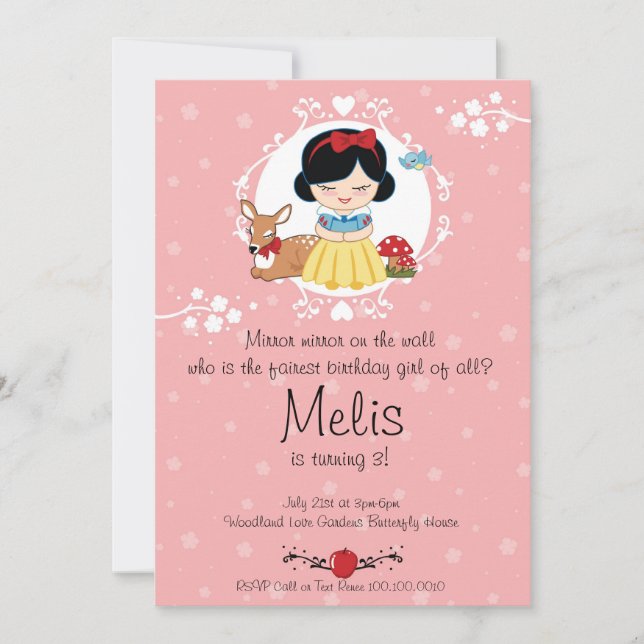 Invitation Peu d'invitation de fête d'anniversaire de (Devant)