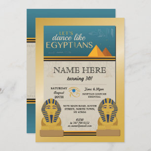 Invitation Pharaons égyptiens d'invitation d'anniversaire de