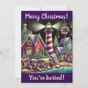 Invitation Phare de Noël fantastique Personnalisé