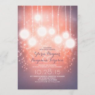 Invitation phares à cordes & lanternes blush rose