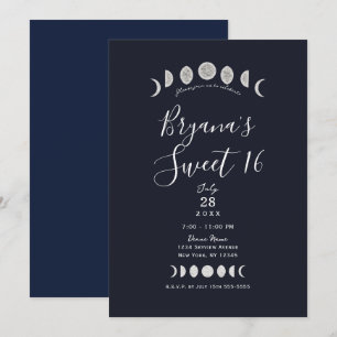 Invitation Phases de la lune Astrologie bleue Celestial Sweet