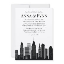 Philadelphia Pennsylvania City Skyline Mariage Inv