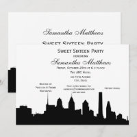 Philadelphie Black Skyline Silhouette Sweet 16
