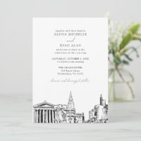 Philadelphie moderne Skyline Mariage noir et blanc