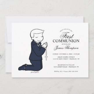 Invitation Philosophies Première communion - Garçon