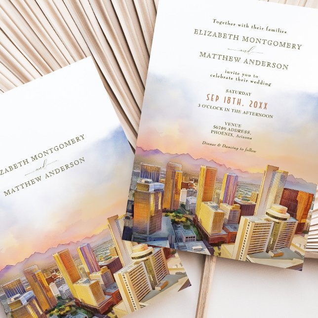 Invitation Phoenix Arizona Skyline Destination Mariage (Créateur téléchargé)