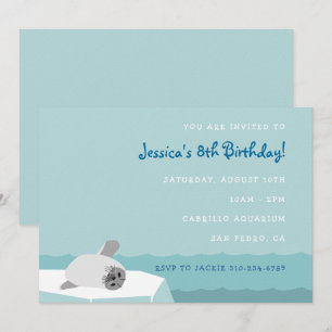 Invitation Phoque Arctique Océan Enfants Anniversaire