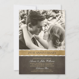 Invitation Photo 25e Anniversaire de Mariage Votre Photo Ici