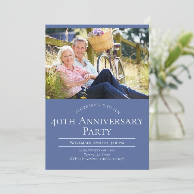 Invitation Photo 40e anniversaire de mariage (Debout devant)
