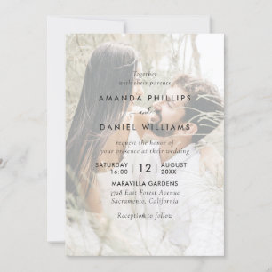 Invitation Photo 4 superposition Elégant Mariage moderne