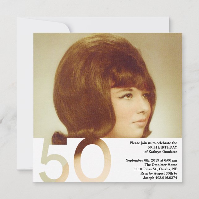 Invitation photo 50e anniversaire - 5.25 x 5.25 (Devant)