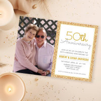 Photo 50e Anniversaire de Mariage Faux Paillettes 