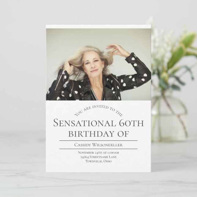 Invitation Photo 60e anniversaire (Debout devant)