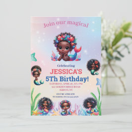 Invitation Photo Africaine Américaine De Sirène 5E Anniversai
